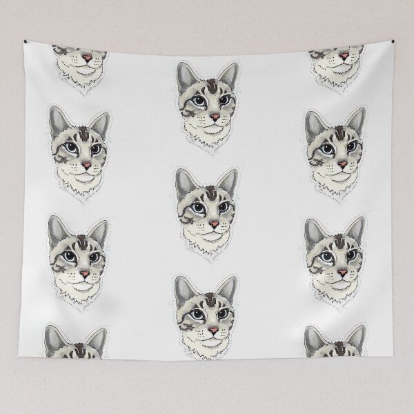 Item preview, Lynxpoint Siamese cat portrait designed and sold by beesocks.