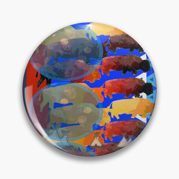 Item preview, Buffalo Migration W/Red Border. designed and sold by moonteesinquah.