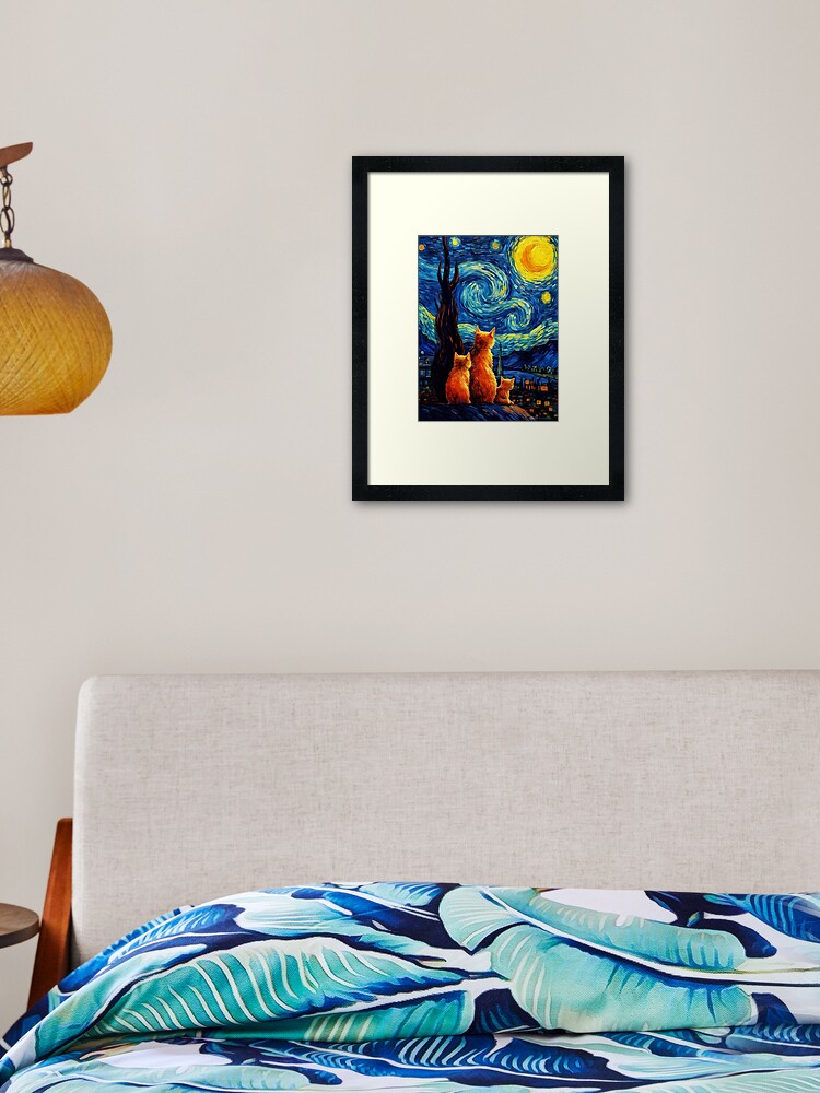 Thumbnail 1 of 7, Framed Art Print, Cat van Gogh designed and sold by Catloco.