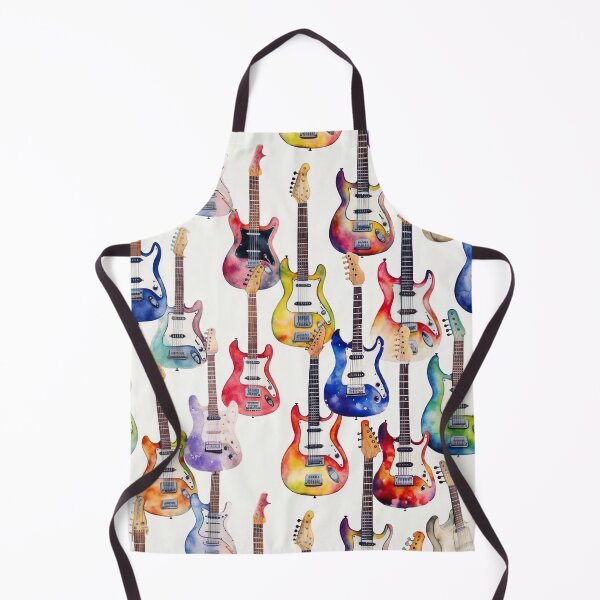 Item preview, Watercolour Electric Guitars Pattern designed and sold by PatternStudios.