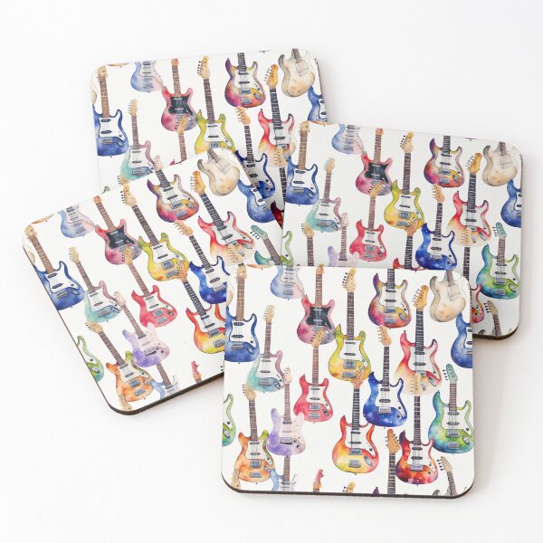 Item preview, Watercolour Electric Guitars Pattern designed and sold by PatternStudios.
