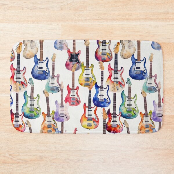 Item preview, Watercolour Electric Guitars Pattern designed and sold by PatternStudios.