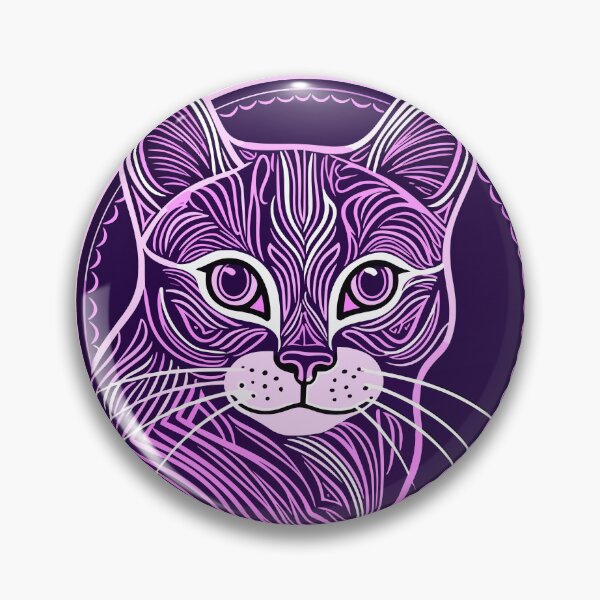 Item preview, Purple Cat with Cool Pattern designed and sold by RandomForestBot.