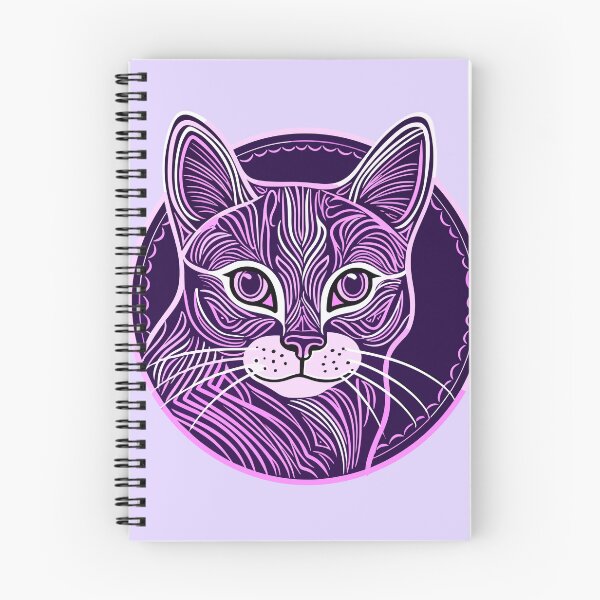 Item preview, Purple Cat with Cool Pattern designed and sold by RandomForestBot.