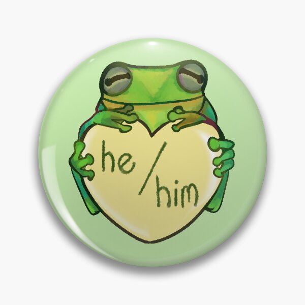 Item preview, Froggy Pronoun Hearts - He/Him designed and sold by GoodToad.