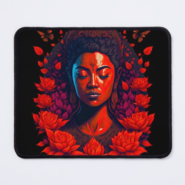 Item preview, The red female buddha, digital art designed and sold by ZenStickConcept.