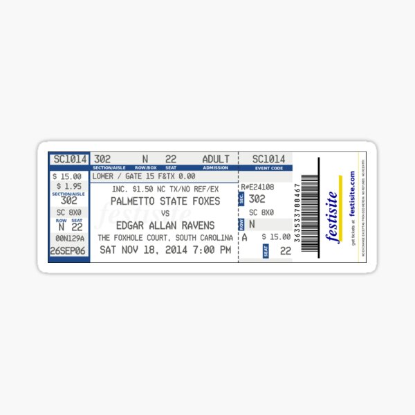 Item preview, The Foxhole Court Game Tickets designed and sold by belile.