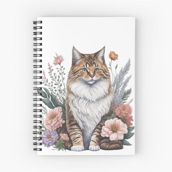Item preview, Cute Siberian Cat with Flowers designed and sold by Clipartopia.