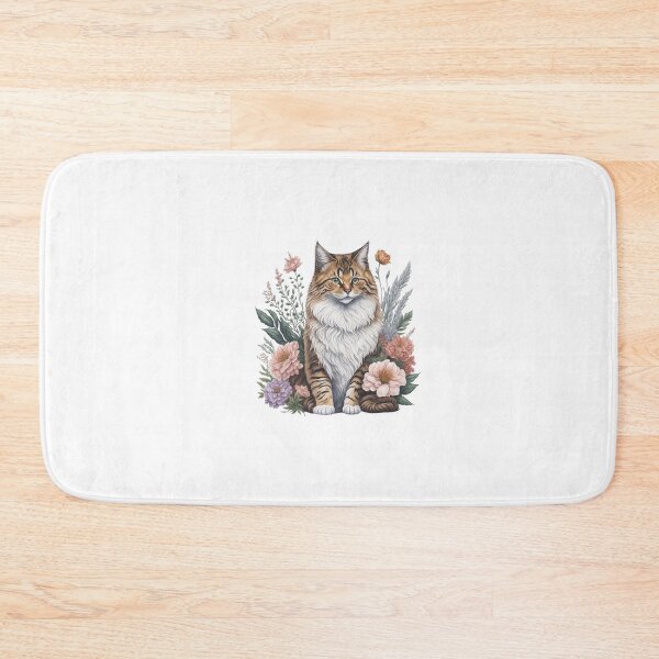Item preview, Cute Siberian Cat with Flowers designed and sold by Clipartopia.