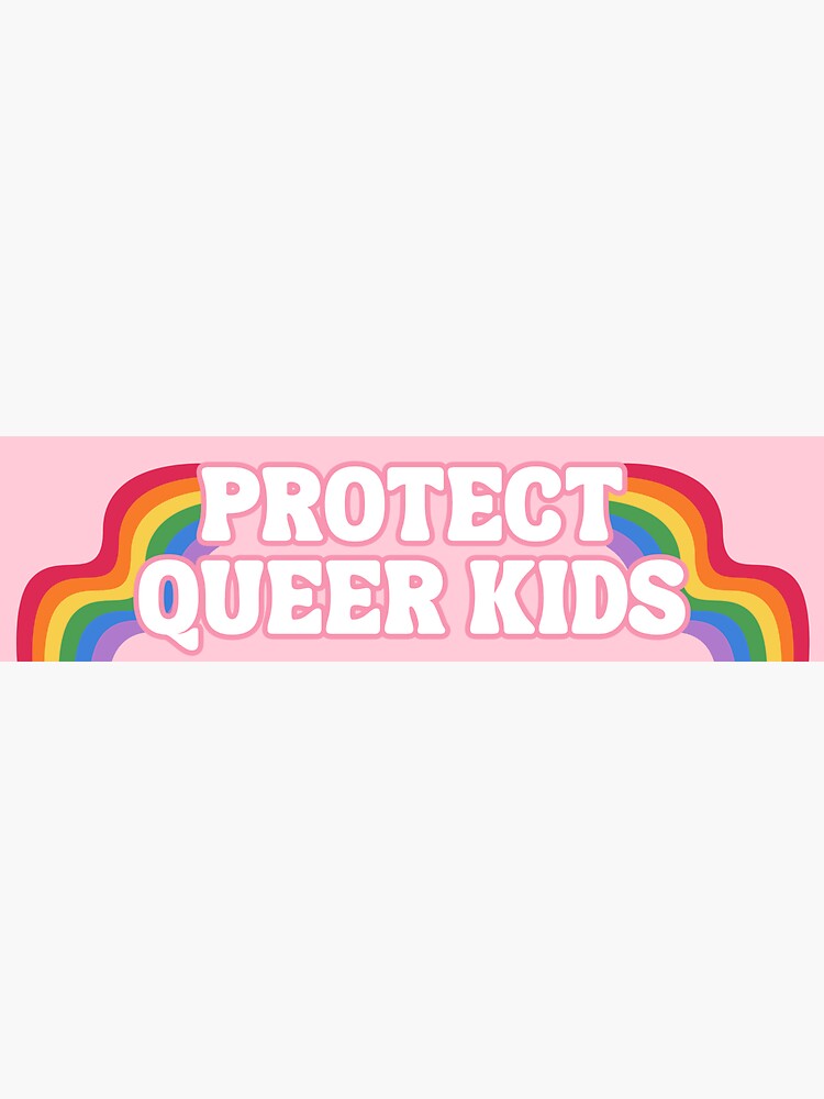 Aperçu 3 sur 3. Sticker avec l'œuvre protéger les enfants queer créée et vendue par alanxshby.