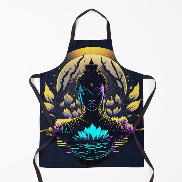 Item preview, Golden Moon Buddha, Visionary art designed and sold by ZenStickConcept.