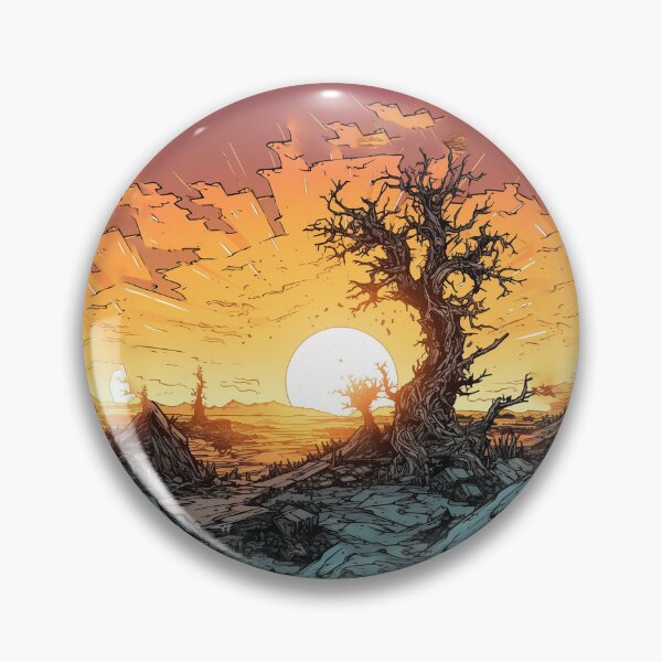 Item preview, Bright Orange Sunset on the Borderlands Comic Manga Illustration designed and sold by Drahcnayel.