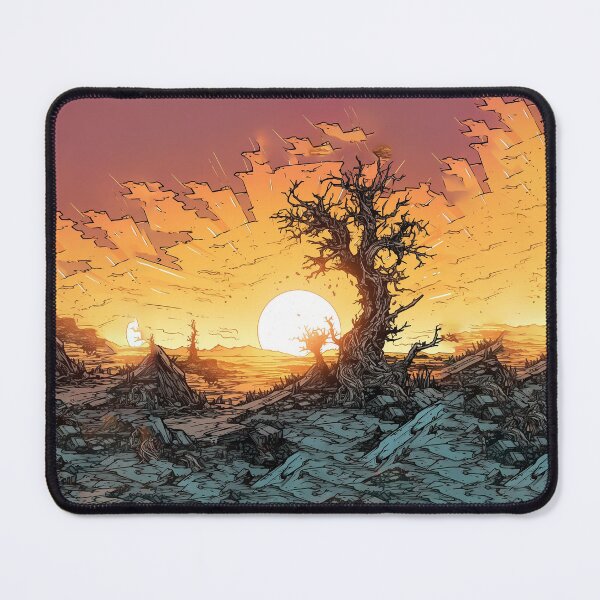 Item preview, Bright Orange Sunset on the Borderlands Comic Manga Illustration designed and sold by Drahcnayel.