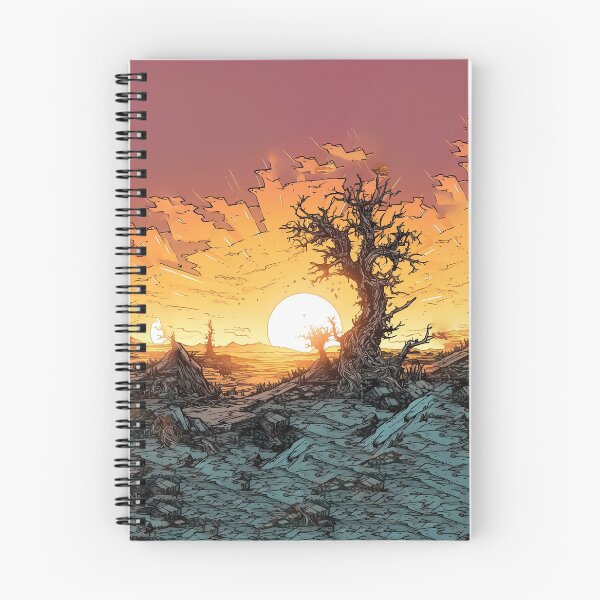 Item preview, Bright Orange Sunset on the Borderlands Comic Manga Illustration designed and sold by Drahcnayel.