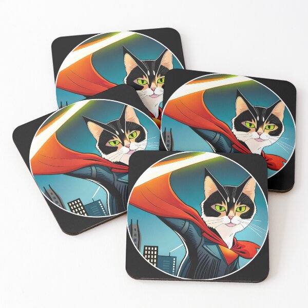 Item preview, Superhero Black & White Cat Super Cat designed and sold by OliversCat.