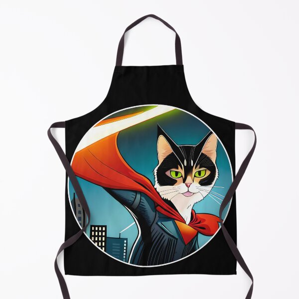 Item preview, Superhero Black & White Cat Super Cat designed and sold by OliversCat.