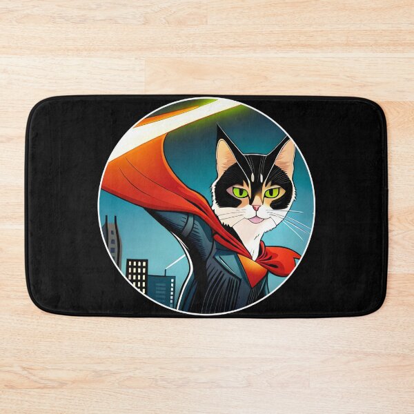 Item preview, Superhero Black & White Cat Super Cat designed and sold by OliversCat.