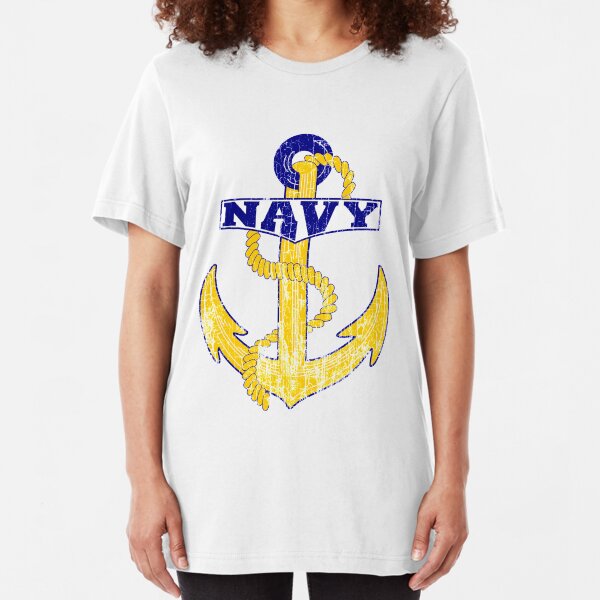 Vintage NAVY Anchor - Fathers Day Gift! Slim Fit T-Shirt