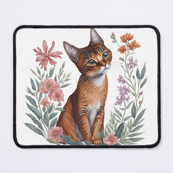 Item preview, Cute Abyssinian with Flowers designed and sold by Clipartopia.