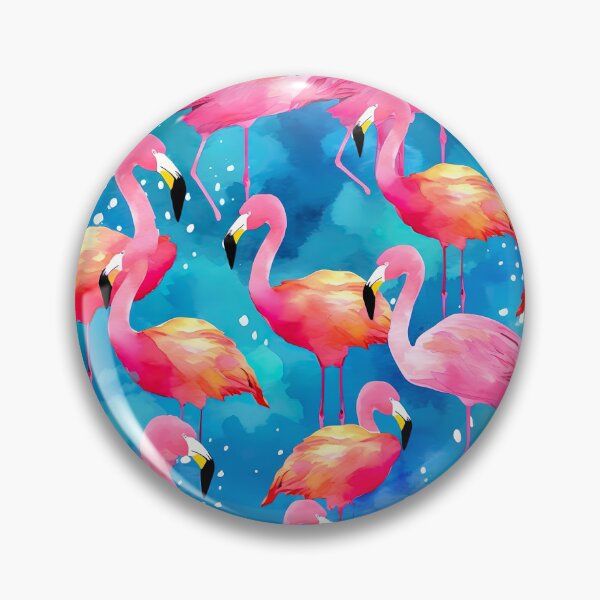 Item preview, Watercolour Flamingos Pattern designed and sold by PatternStudios.