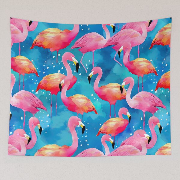 Item preview, Watercolour Flamingos Pattern designed and sold by PatternStudios.