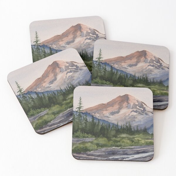 Item preview, "Last Light" Watercolor Landscape Painting designed and sold by kilobyte.