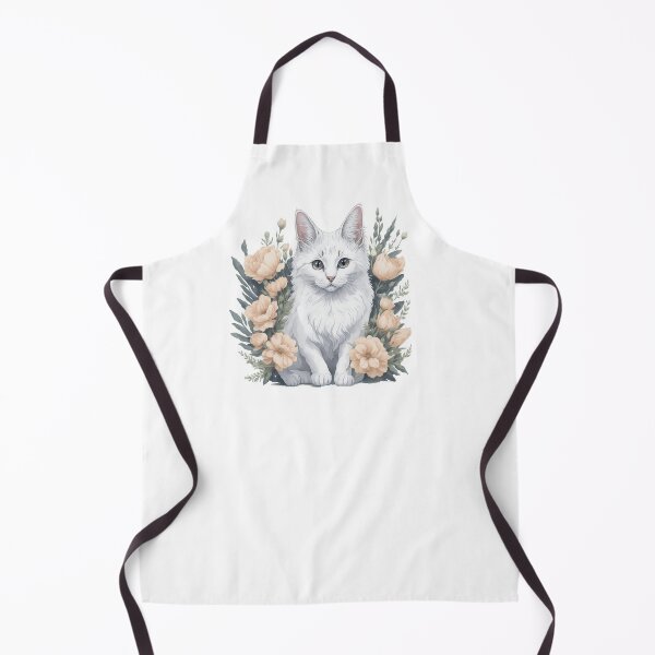 Item preview, Cute Turkish Angora with Flowers designed and sold by Clipartopia.