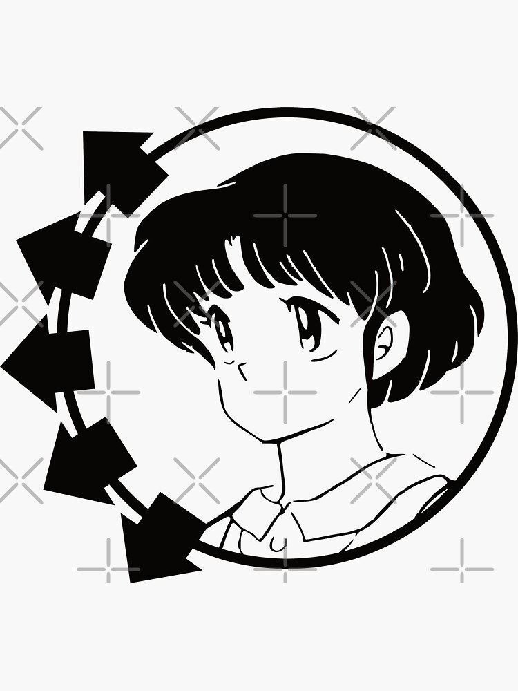 Thumbnail 3 of 3, Sticker, Smiley Arrows Animé (Black) designed and sold by Dan Zetterström.