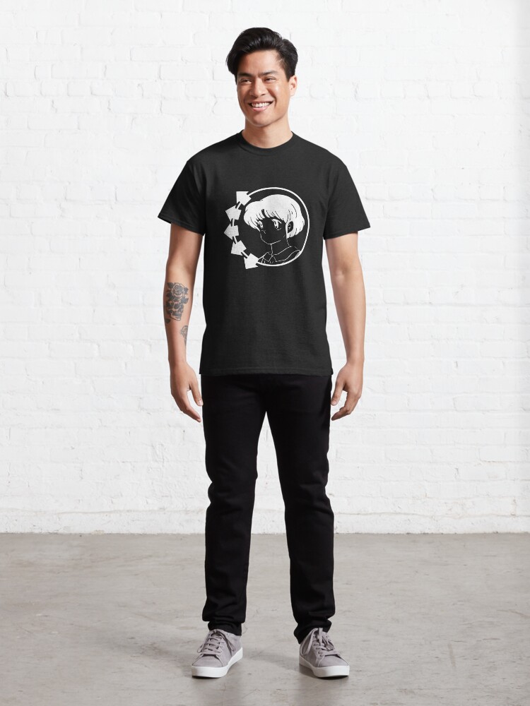 Thumbnail 3 of 7, Classic T-Shirt, Smiley Arrows Animé (White) designed and sold by Dan Zetterström.