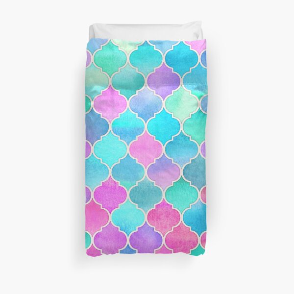 Bright Moroccan Morning - pretty pastel color pattern Duvet Cover