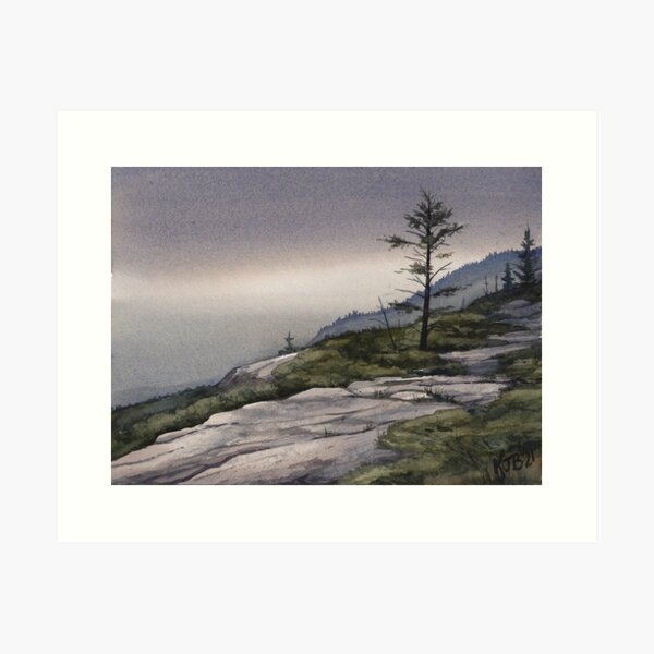 Item preview, "The Sentinel" Watercolor Landscape Painting designed and sold by kilobyte.