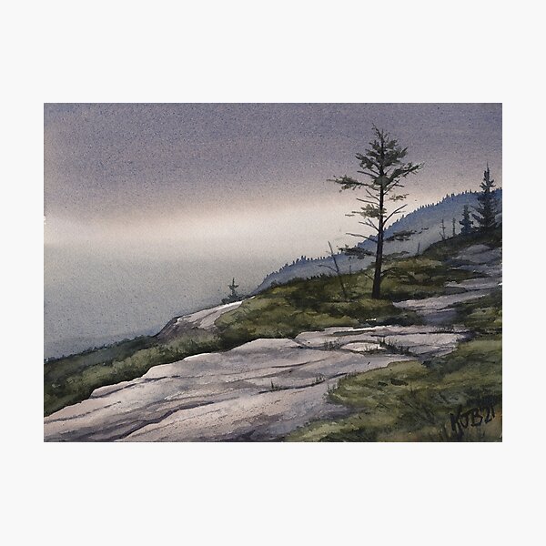 Item preview, "The Sentinel" Watercolor Landscape Painting designed and sold by kilobyte.