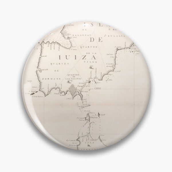 Item preview, Vintage Ibiza Spain Map (1786) designed and sold by BravuraMedia.