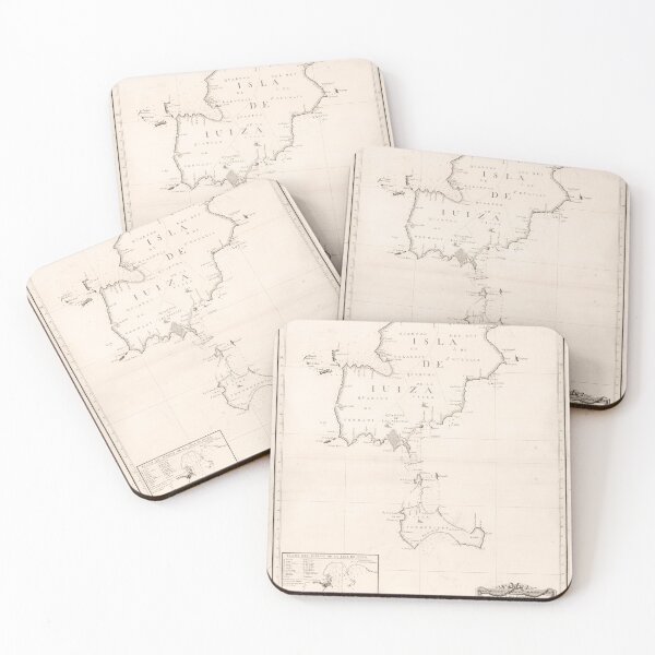 Item preview, Vintage Ibiza Spain Map (1786) designed and sold by BravuraMedia.