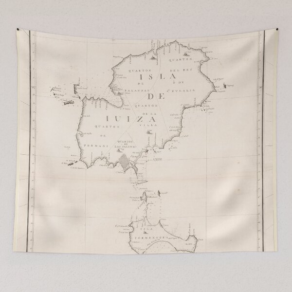 Item preview, Vintage Ibiza Spain Map (1786) designed and sold by BravuraMedia.