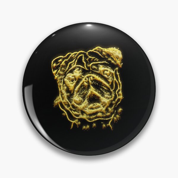 Item preview, pug dog 3d golden art | pug dog 3d golden art black t-shirt  designed and sold by KARTICK DUTTA.
