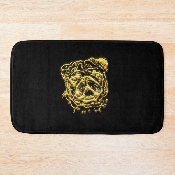 Item preview, pug dog 3d golden art | pug dog 3d golden art black t-shirt  designed and sold by KARTICK DUTTA.