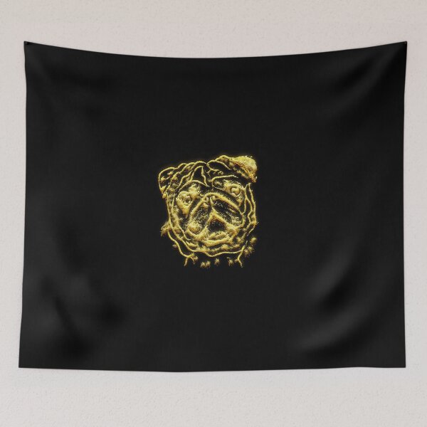 Item preview, pug dog 3d golden art | pug dog 3d golden art black t-shirt  designed and sold by KARTICK DUTTA.