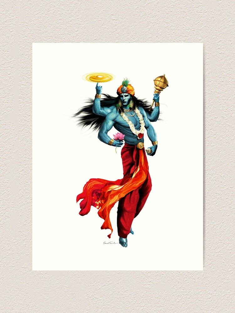 krishna indian god art print by kookiejar redbubble redbubble