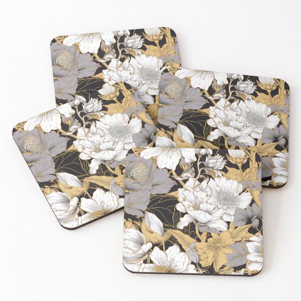 Item preview, Elegant Grey and White Floral Pattern designed and sold by Artimpressionz.