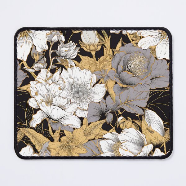 Item preview, Elegant Grey and White Floral Pattern designed and sold by Artimpressionz.