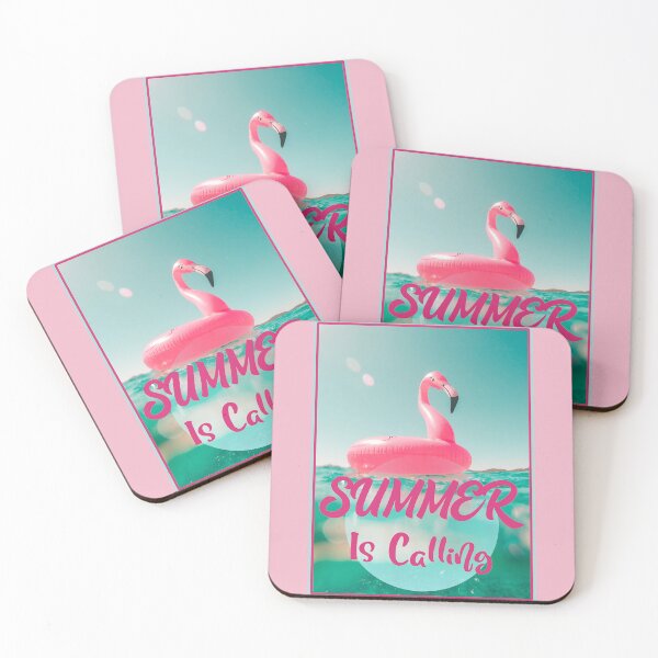 Item preview, Summer Is Calling With Flamingo Float designed and sold by KathteeDesign.