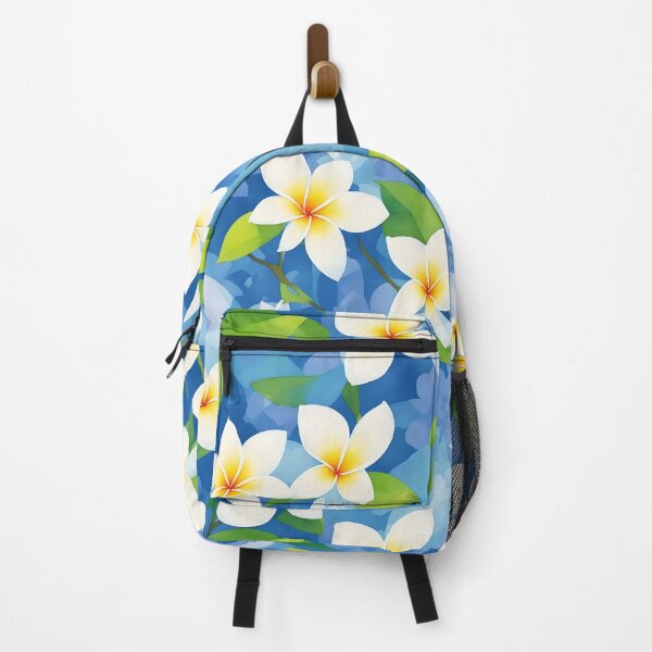Item preview,  Hawaiian flowers seamless pattern with flower Frangipani hawaii, green leaves and Blue sky designed and sold by swideron.