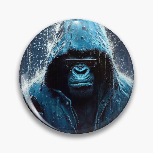 Item preview, Gorilla in glasses and jacket with hood on the rain designed and sold by TomFrontierArt.
