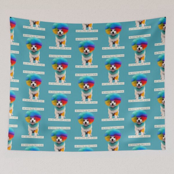Item preview, Bob's Regret - Funny Rainbow Hair Dog Design designed and sold by tinytiger77.