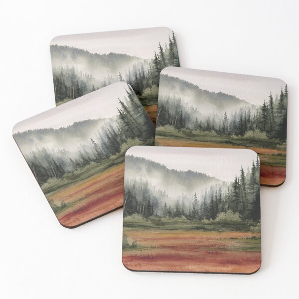 Item preview, "Longmire Fog" Watercolor Landscape Painting designed and sold by kilobyte.