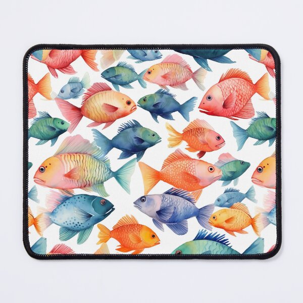 Item preview, Patrón de peces de acuarela designed and sold by PatternStudios.