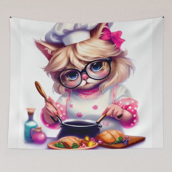 Item preview, cat cooking chef,kitty designed and sold by GLORY-LIFE.