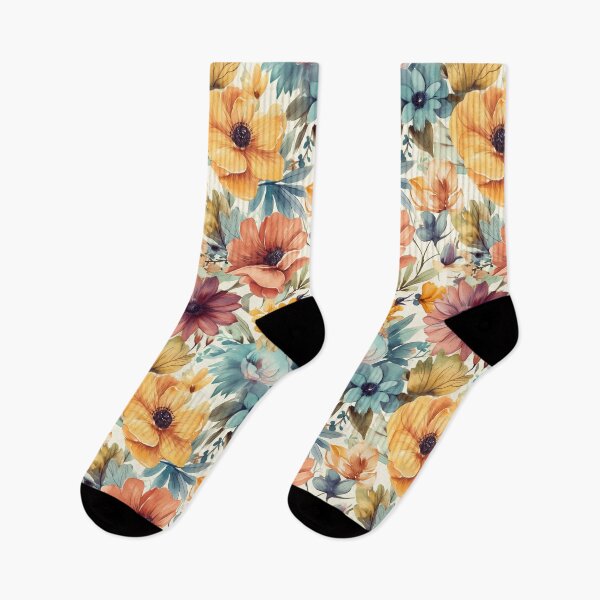 Item preview, Colorful Vintage Watercolor Flowers #15 designed and sold by AudaciousDreams.
