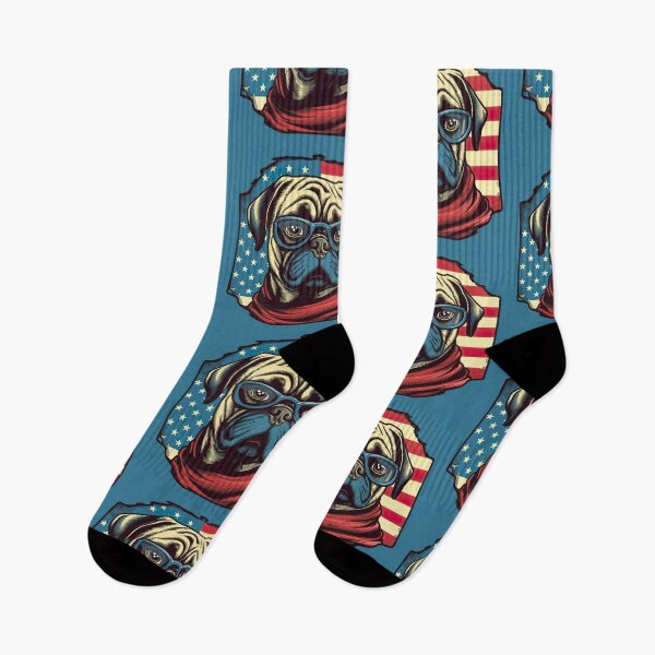 Item preview, Pug Dog Red White Blue Patriotic American Flag 4th of July designed and sold by Lovedogz4life.